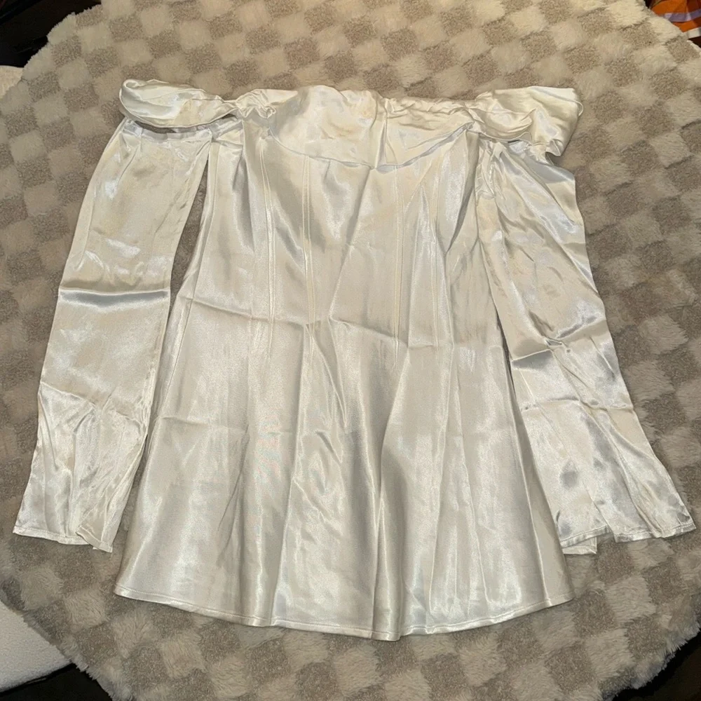 Meshki White Strapless Off-Shoulder Mini Dress - Picture 5 of 6